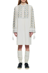 Robe courte brodée de sequins Joana - Cream