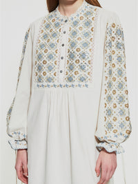 Robe courte brodée de sequins Joana - Cream