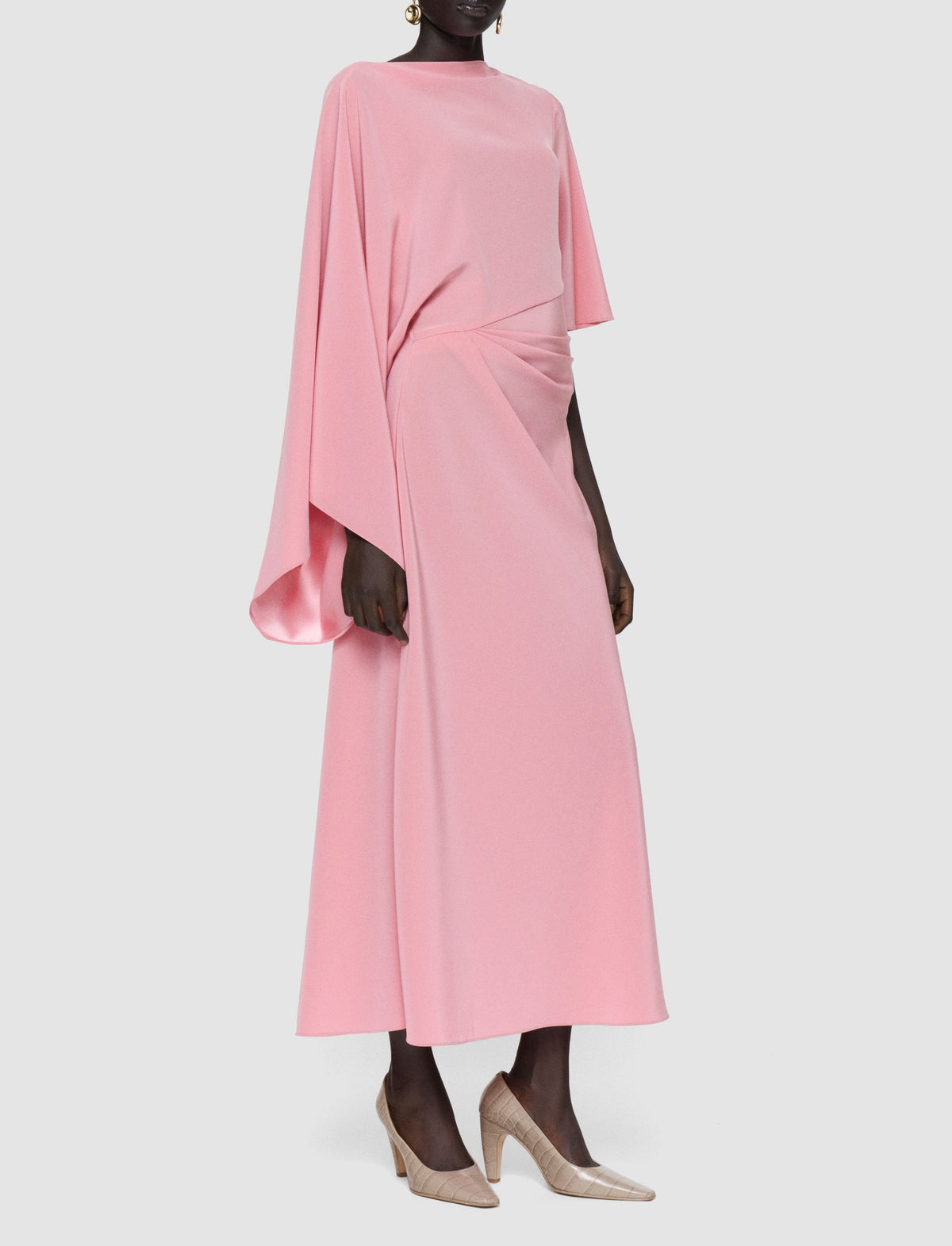 Robe longue Joya en satin - Blush