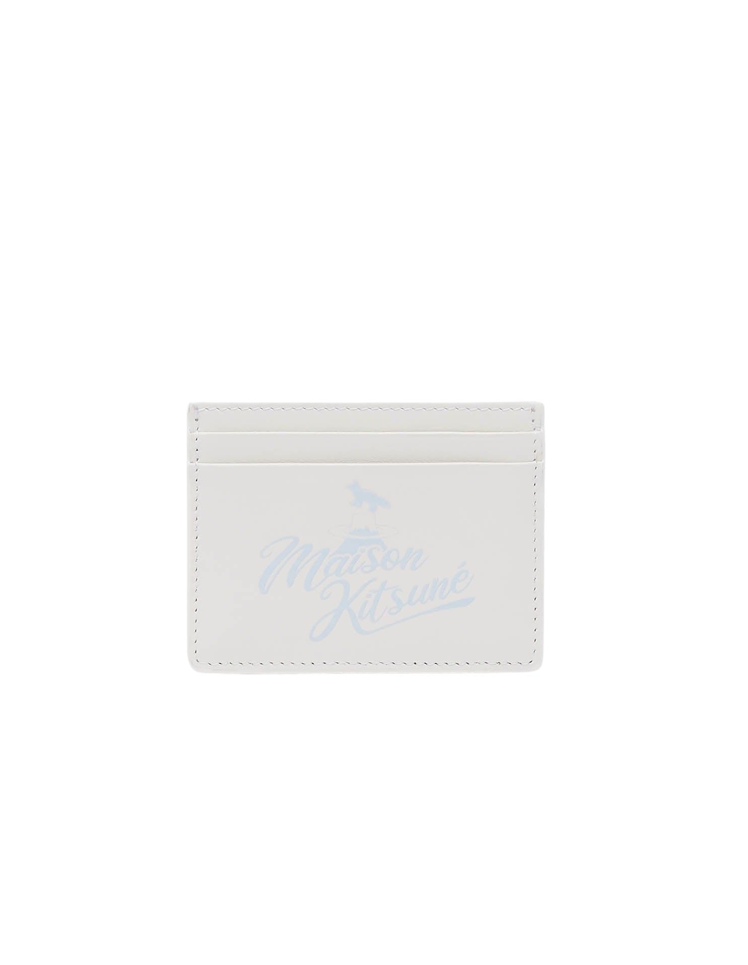 Maison Kitsuné x Mont Fuji leather card case - Medium Blue
