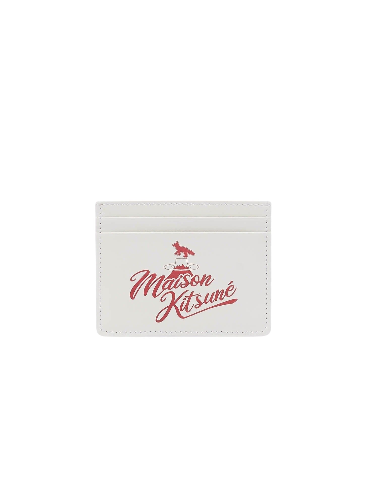 Maison Kitsuné x Mont Fuji leather card case - Deep Red