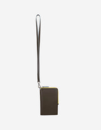 Pochette avec sangle en cuir - Khaki Grey
