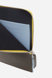 Pochette avec sangle en cuir - Khaki Grey