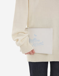 Maison Kitsuné x Mont Fuji leather clutch bag - Medium Blue