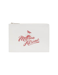 Maison Kitsuné x Mont Fuji leather clutch bag - Deep Red