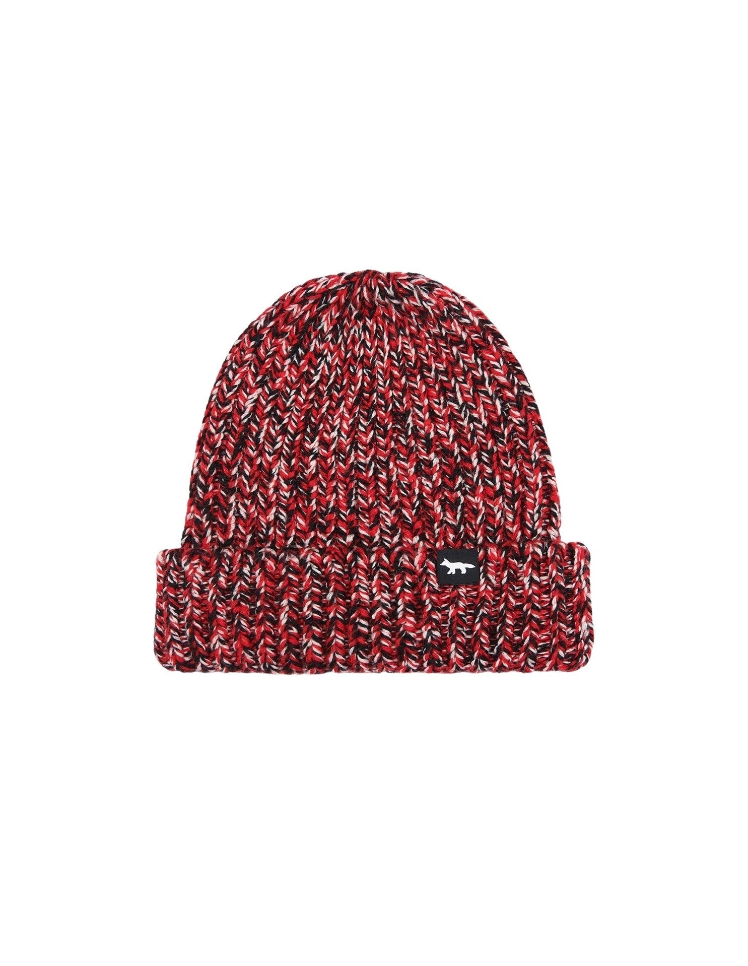 Bonnet avec étiquette en laine - Black Red Check