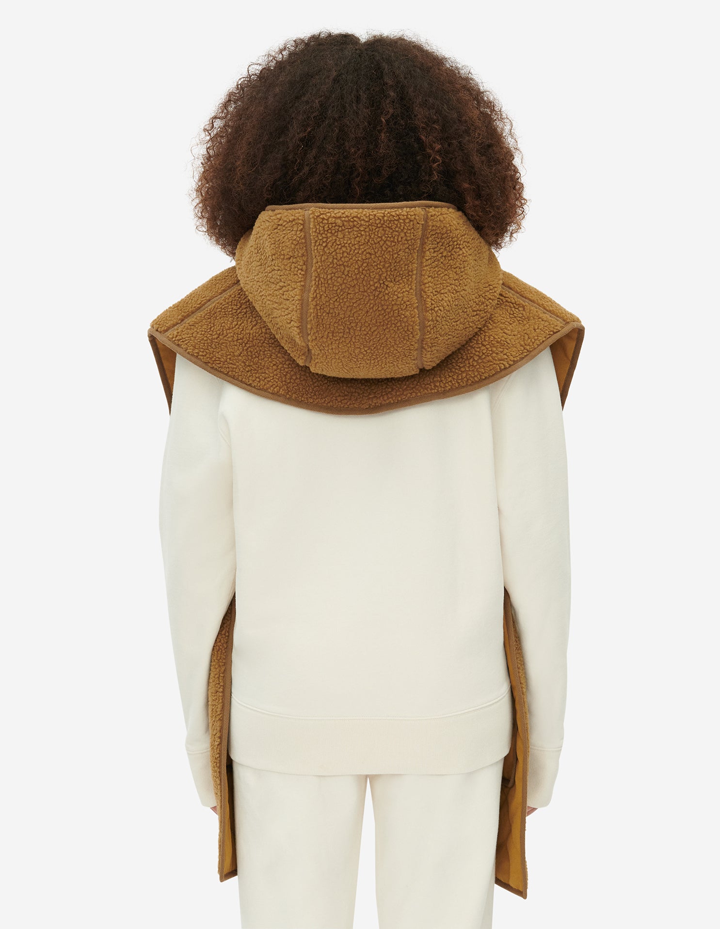 Plastron à capuche reversible avec étiquette - Camel