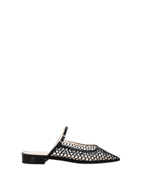 Mules Julie Net en cuir - Black