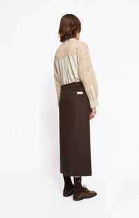 Jupe Astor en laine - Chocolat