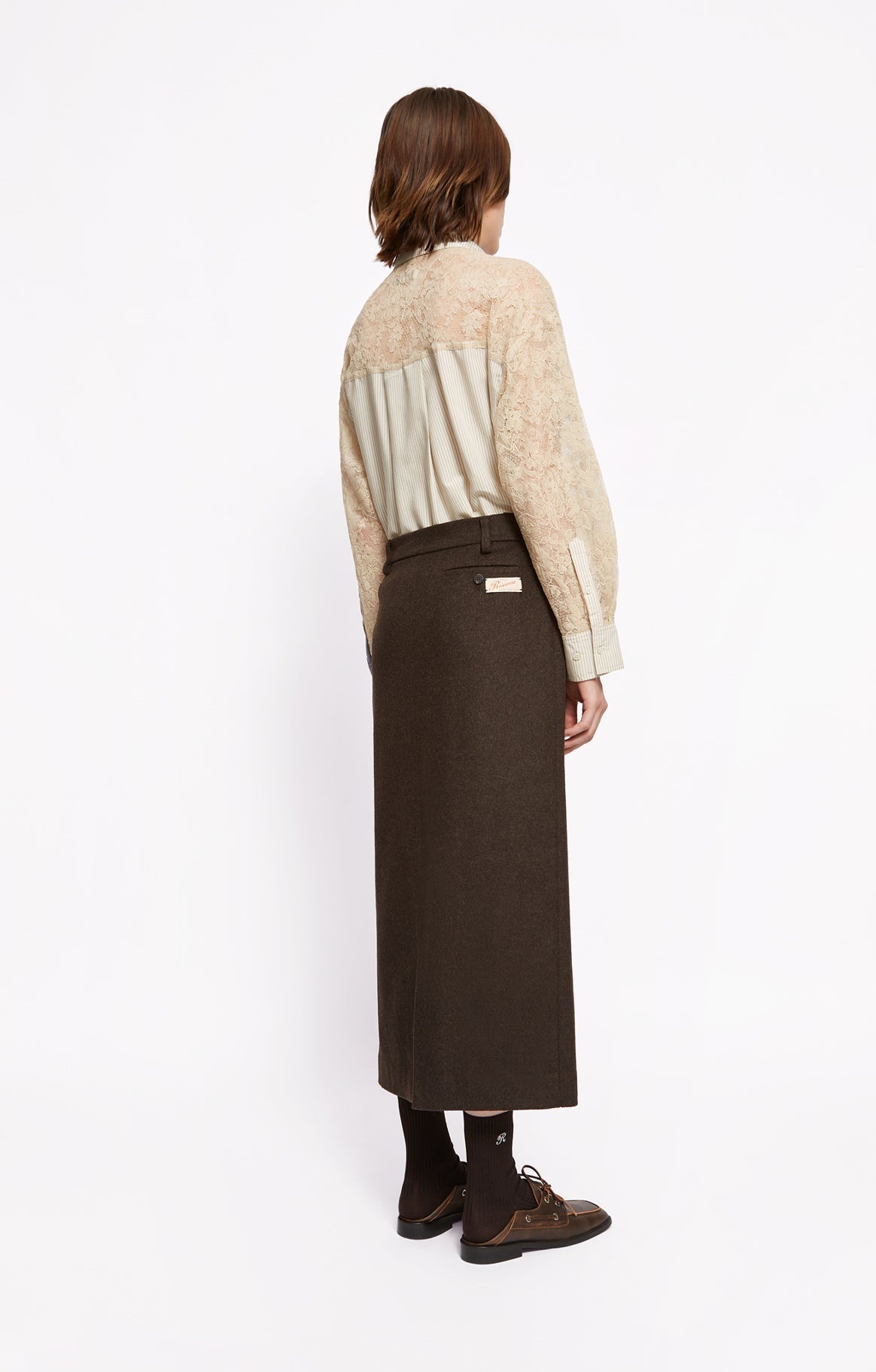 Jupe Astor en laine - Chocolat