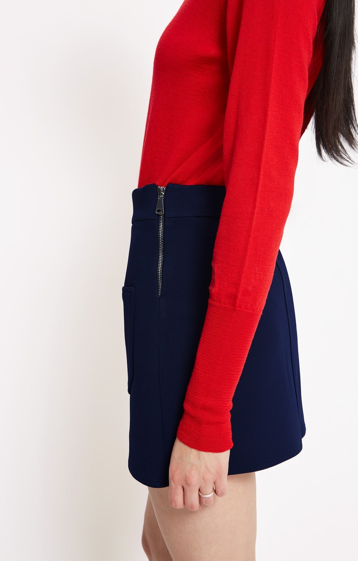 Jupe Leonie à poches plaquées - Navy
