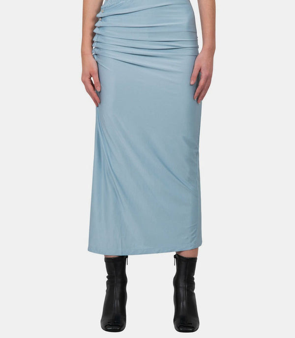 Jupe longue drapée - Faded blue