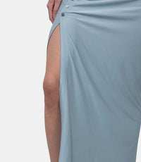 Jupe longue drapée - Faded blue