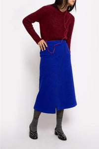 Jupe Martin en laine - Bleu