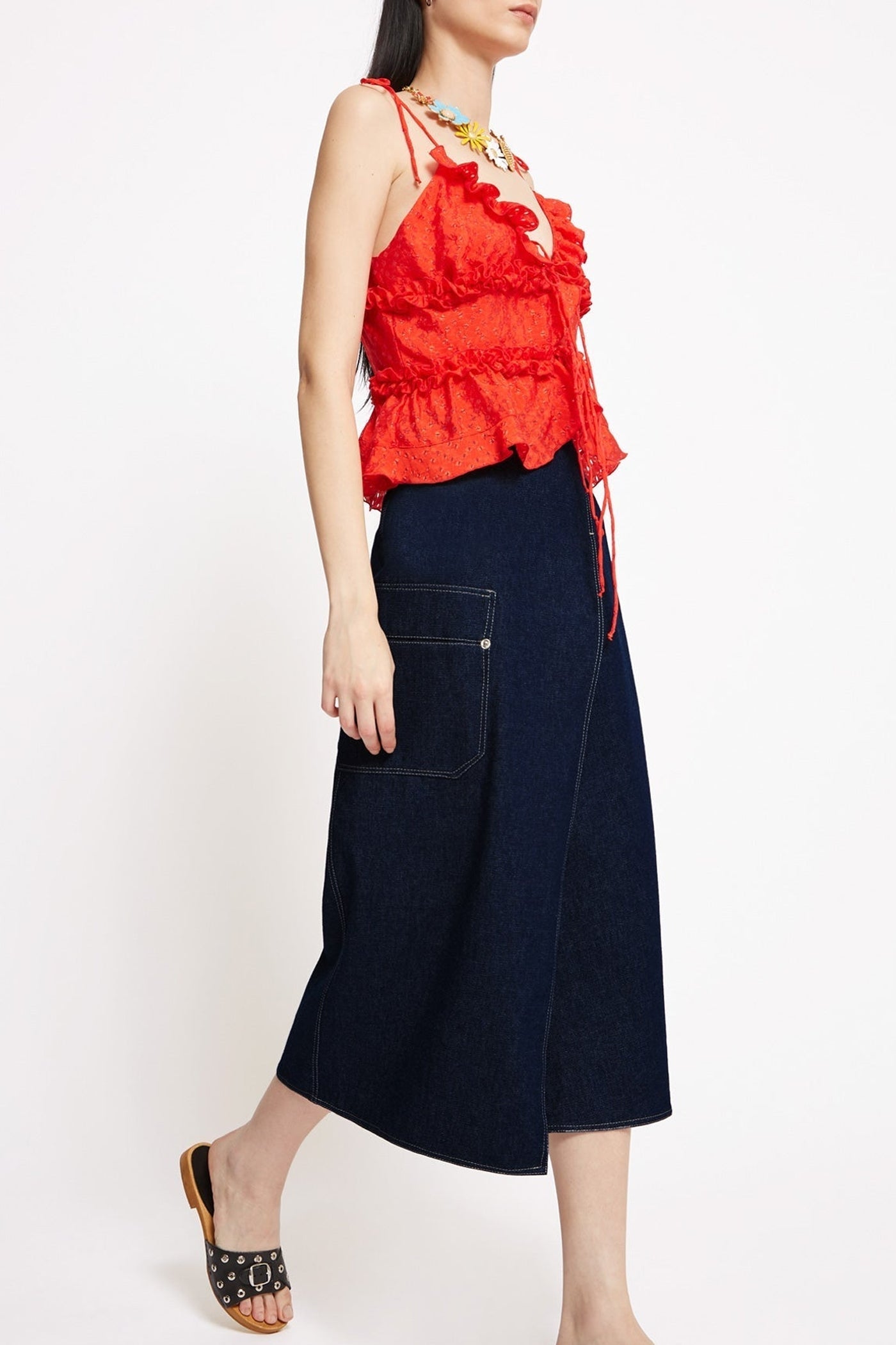 Jupe Martine en coton - Indigo