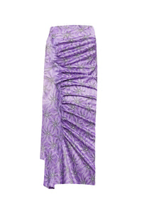 Long draped skirt - Purple Splash
