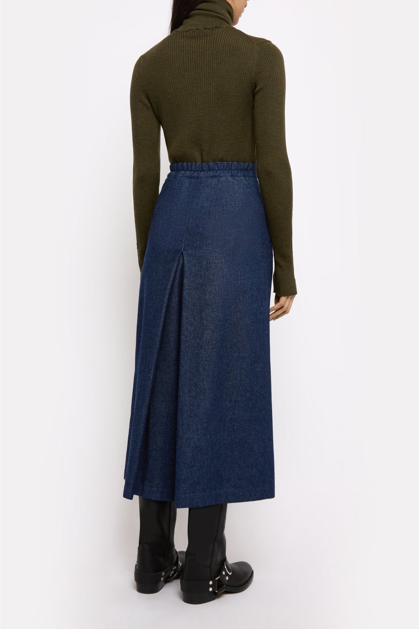 Jupe Suzanne taille haute - Indigo
