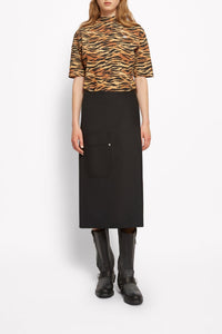 Vivi straight midi skirt in wool blend - Charcoal