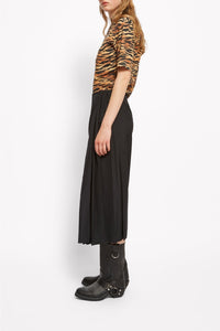 Vivi straight midi skirt in wool blend - Charcoal