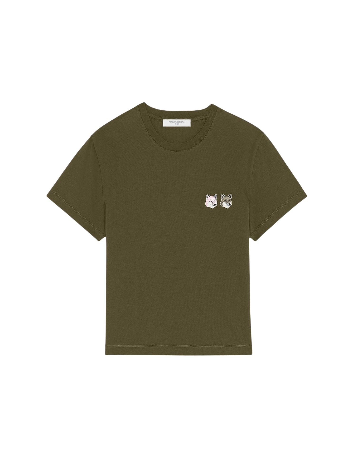 T-shirt court avec écusson - Khaki Grey