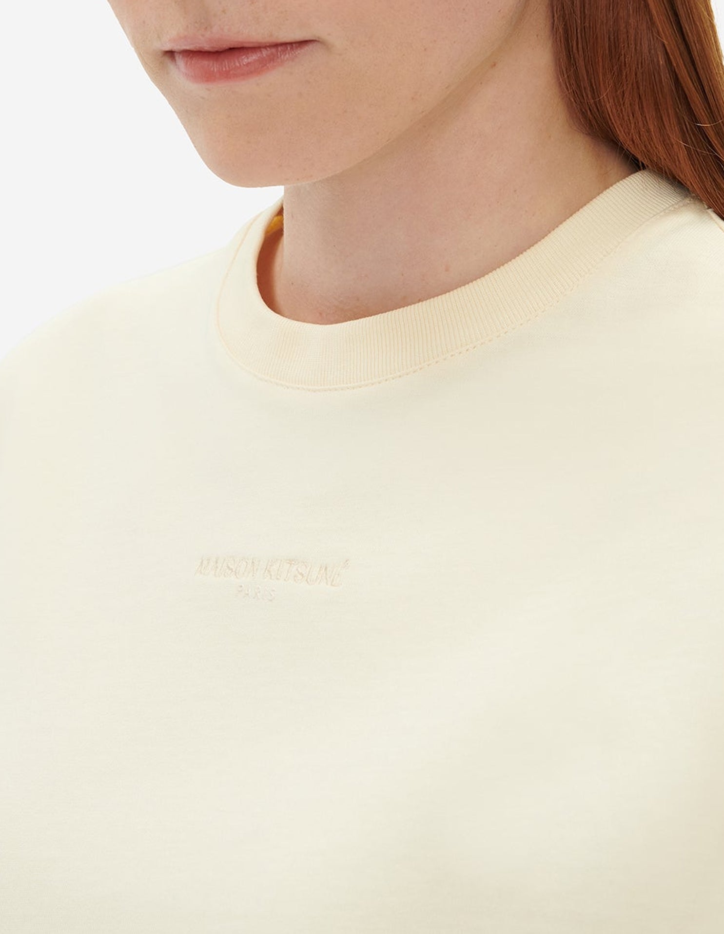 T-shirt boxy avec broderie - Ecru
