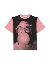 T-shirt Maison Kitsuné x Olympia Le-Tan - Bubble Gum Pink