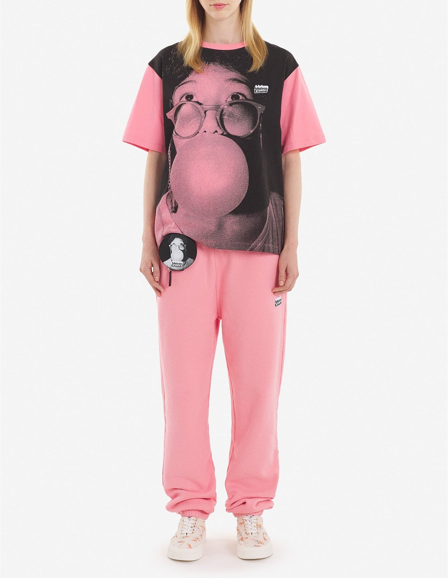 T-shirt Maison Kitsuné x Olympia Le-Tan - Bubble Gum Pink