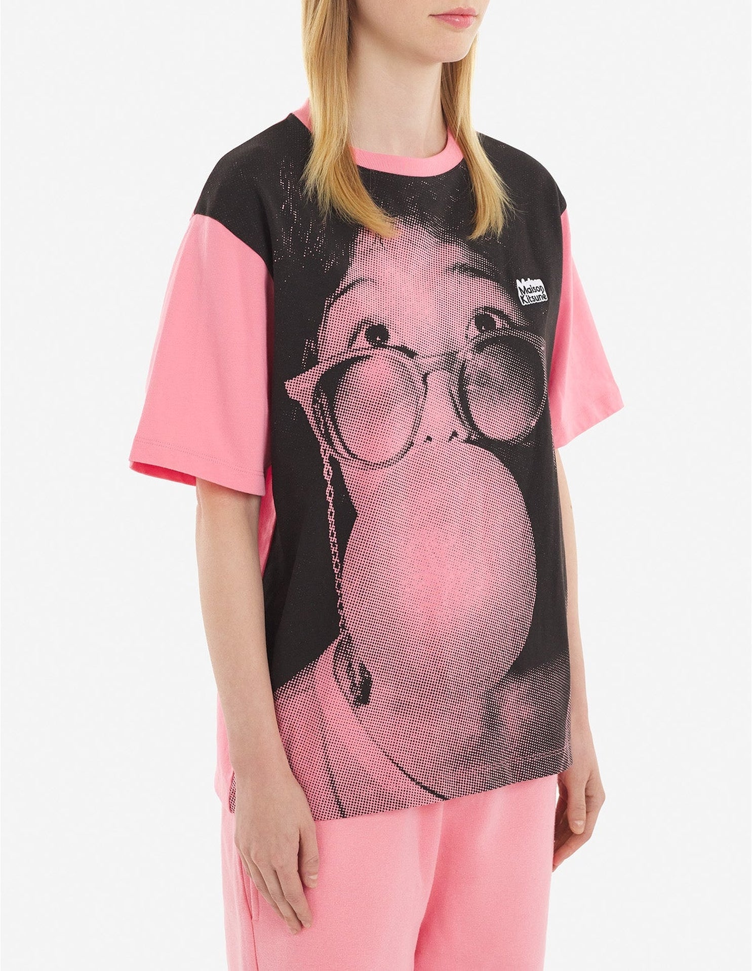 T-shirt Maison Kitsuné x Olympia Le-Tan - Bubble Gum Pink