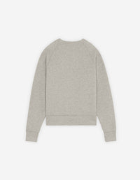Sweatshirt à col rond ajustée avec écusson brodé - Grey Melange