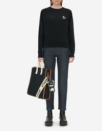 Sweatshirt ajusté Fox avec écusson - Black