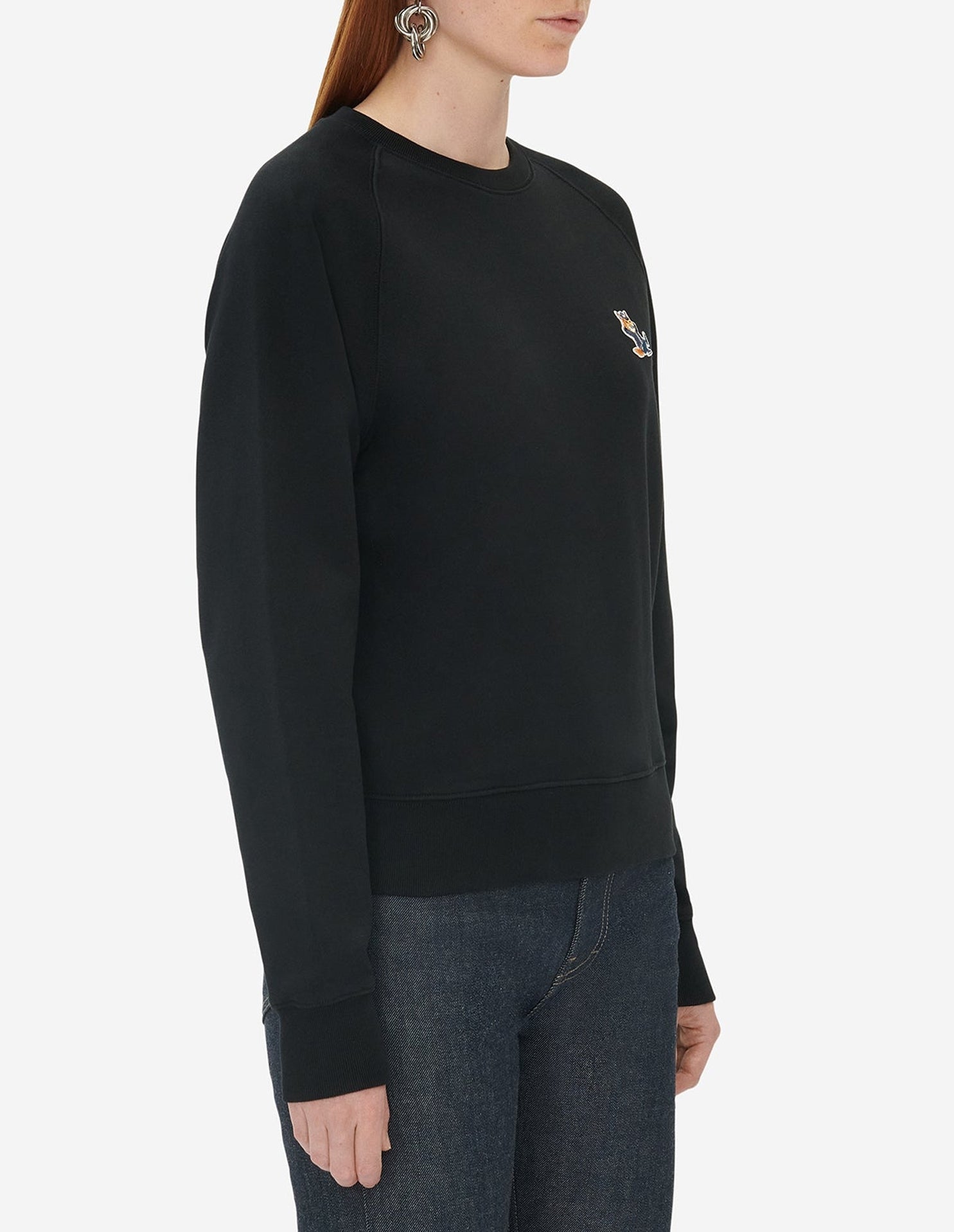 Sweatshirt ajusté Fox avec écusson - Black