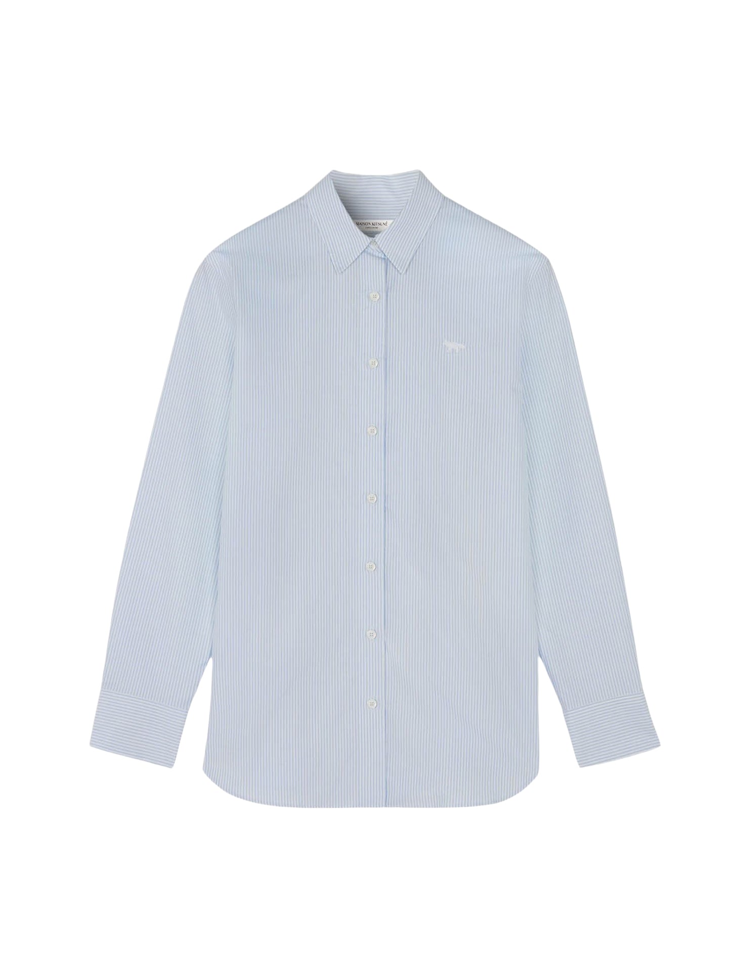 Casual shirt with embroidered patch - Light Blue Stripes