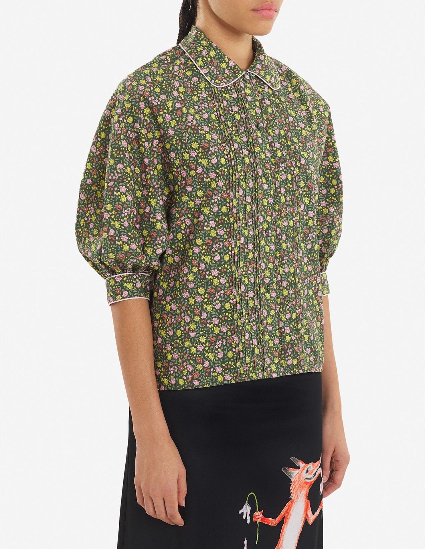 Blouse Maison Kitsuné x Olympia Le-Tan - Khaki Green Design