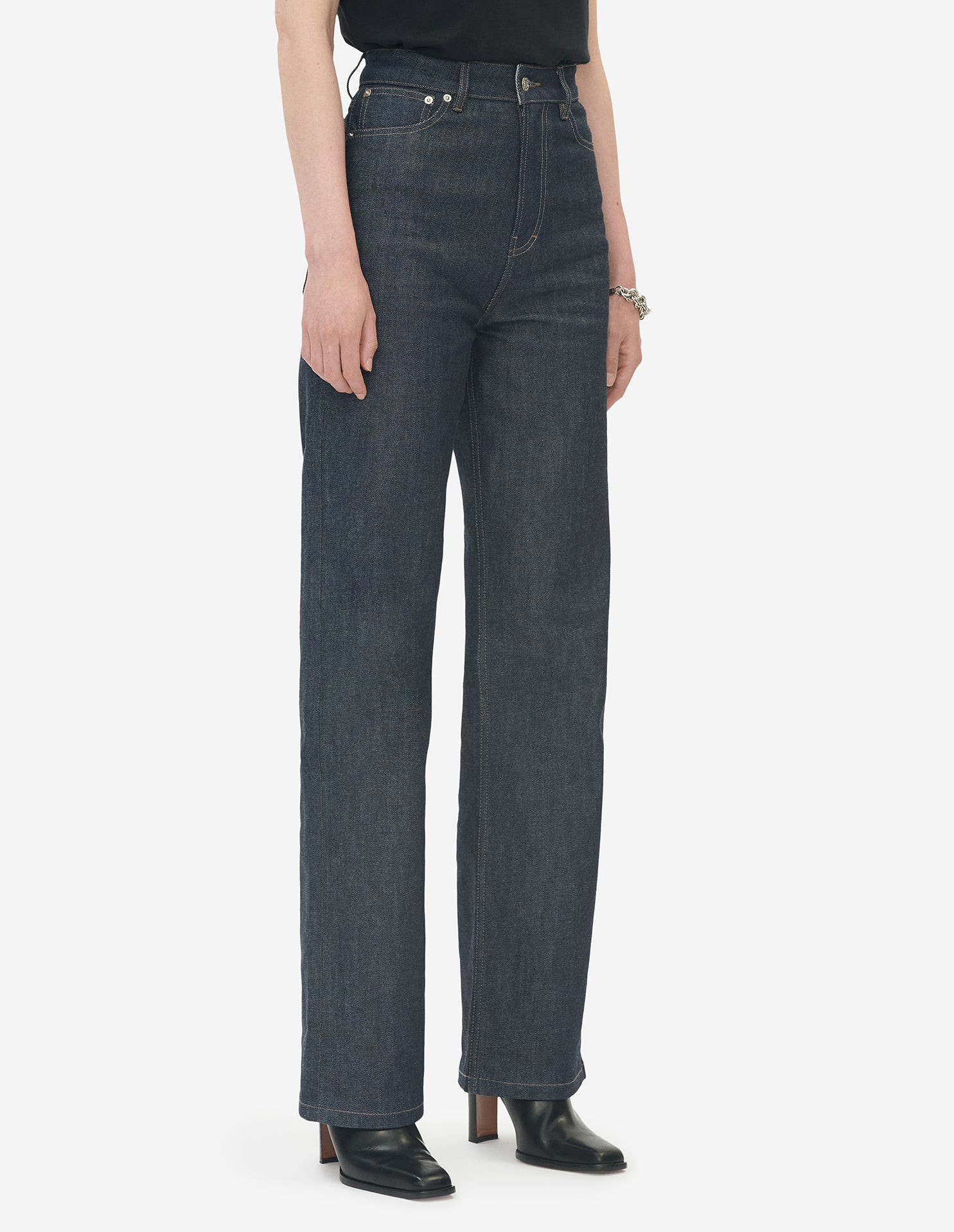 Pantalon large en denim - Indigo