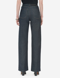 Pantalon large en denim - Indigo