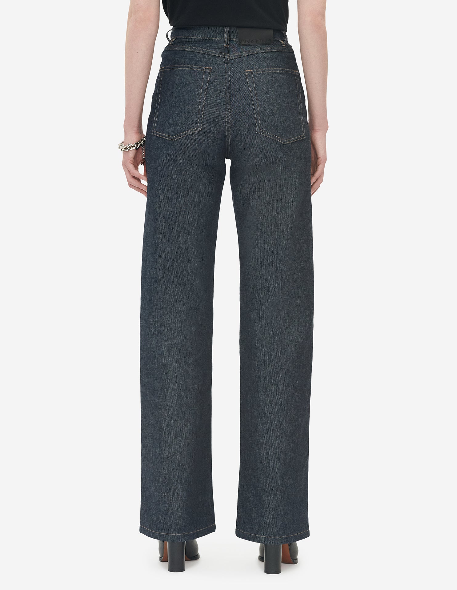 Pantalon large en denim - Indigo