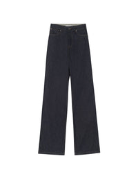 Pantalon large en denim - Indigo