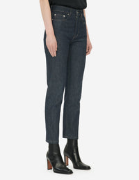 Straight-leg 7/8 denim trousers - Indigo