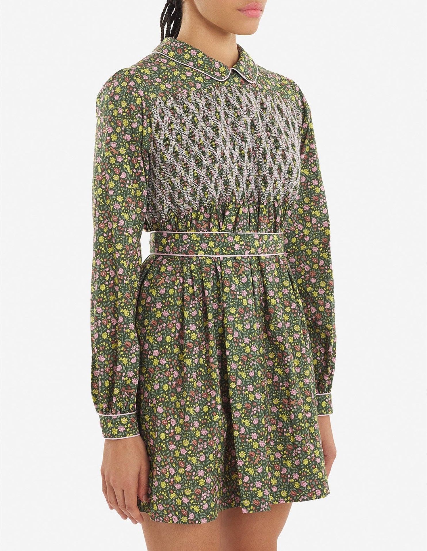 Robe ceinturée à la taille - Khaki Green Design