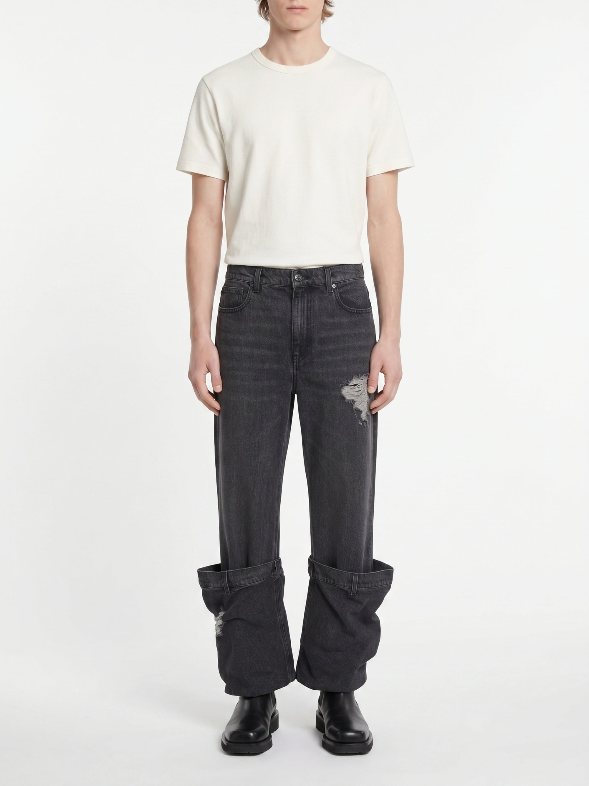 Pantalon Bucket en denim - Grey