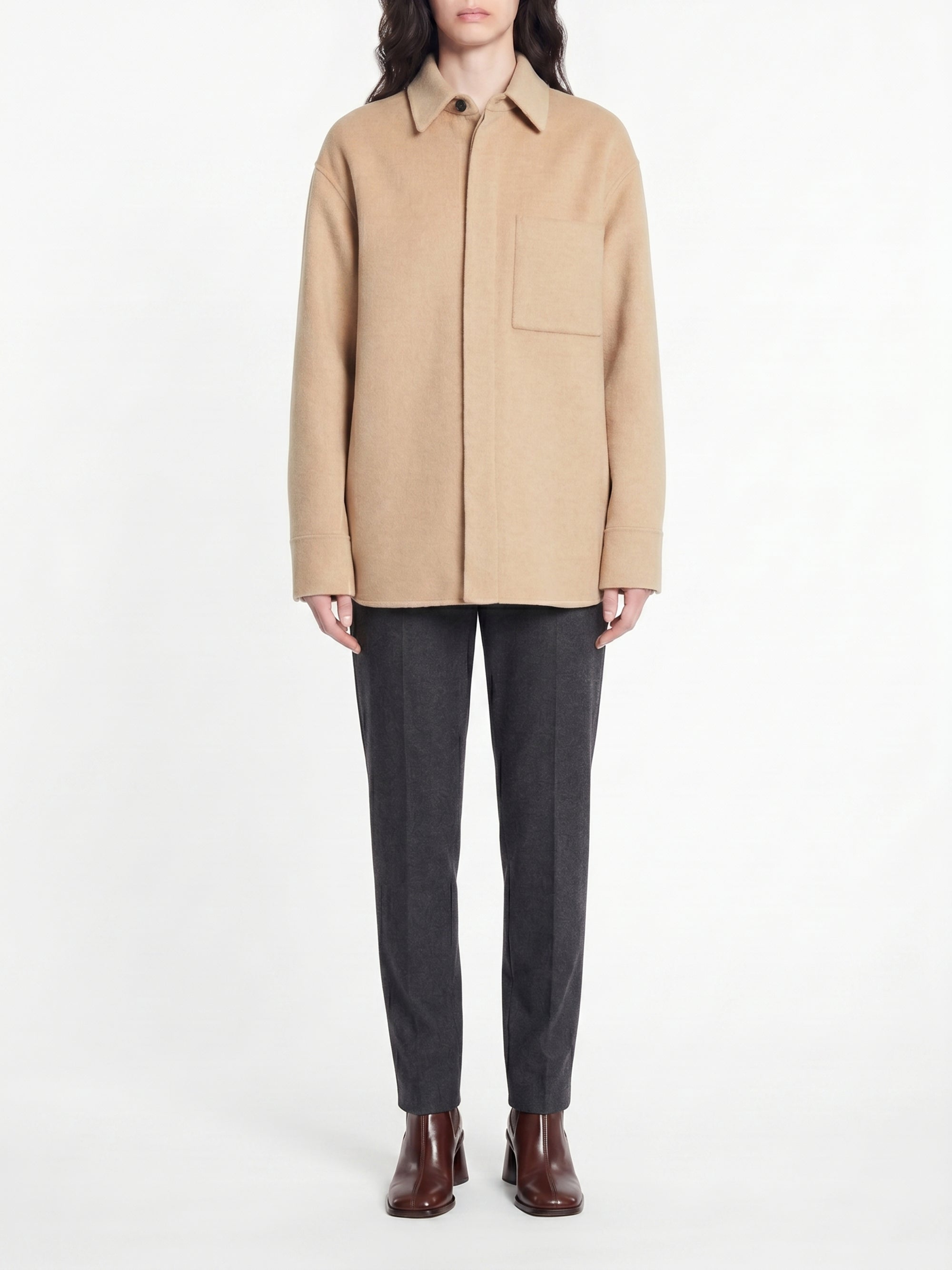 Veste oversize en laine - Clay Melange