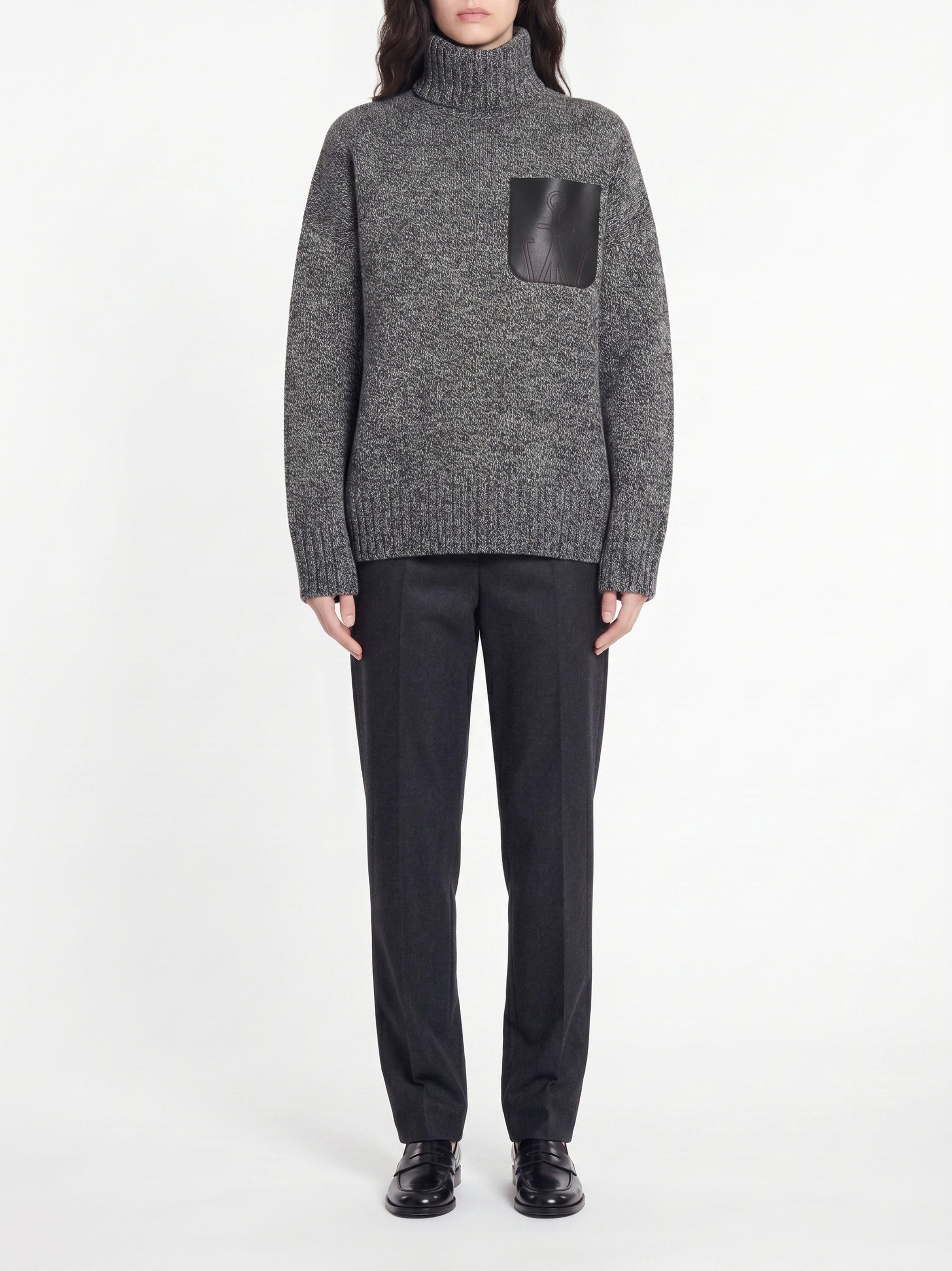 Pull col roulé en laine - Grey
