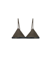 Haut de maillot de bain à logo " ZV" Triangle - Kaki