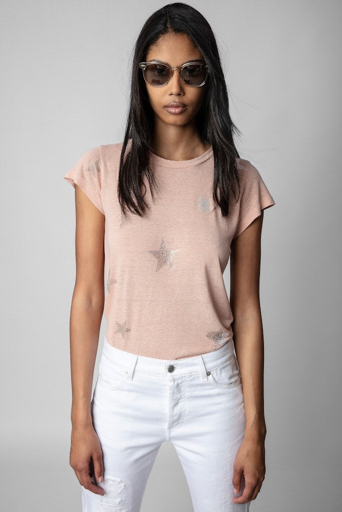 ZHORS LIGNE BLUSH SKINNY STARS STRASS