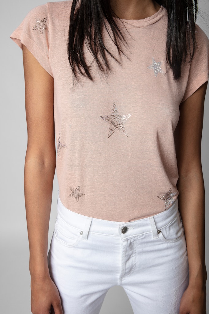 ZHORS LIGNE BLUSH SKINNY STARS STRASS