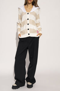Cardigan damier en maille - Egret