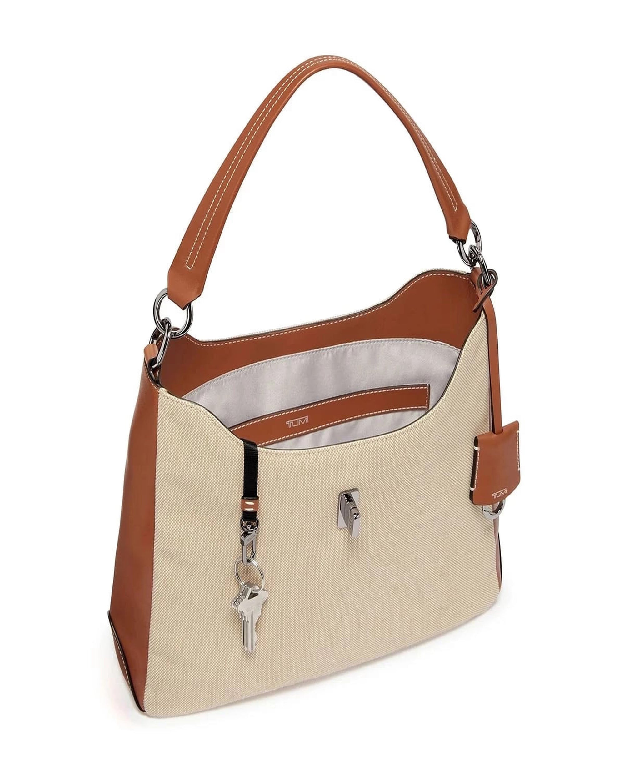 Sac à bandoulière Pau Mezzanine - Natural & Saddle