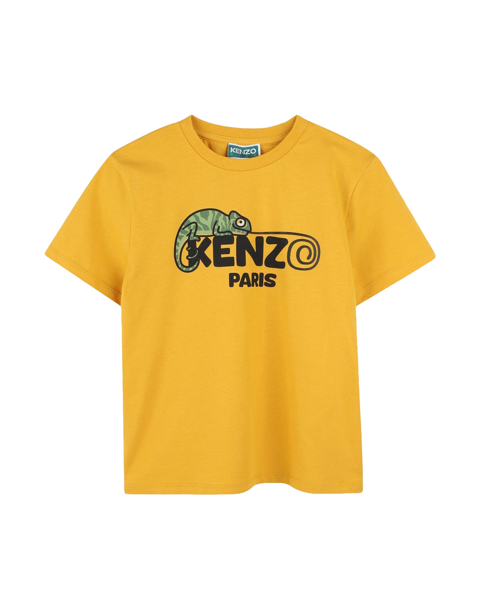 T-shirt imprimé siglé en coton - Jaune Antique