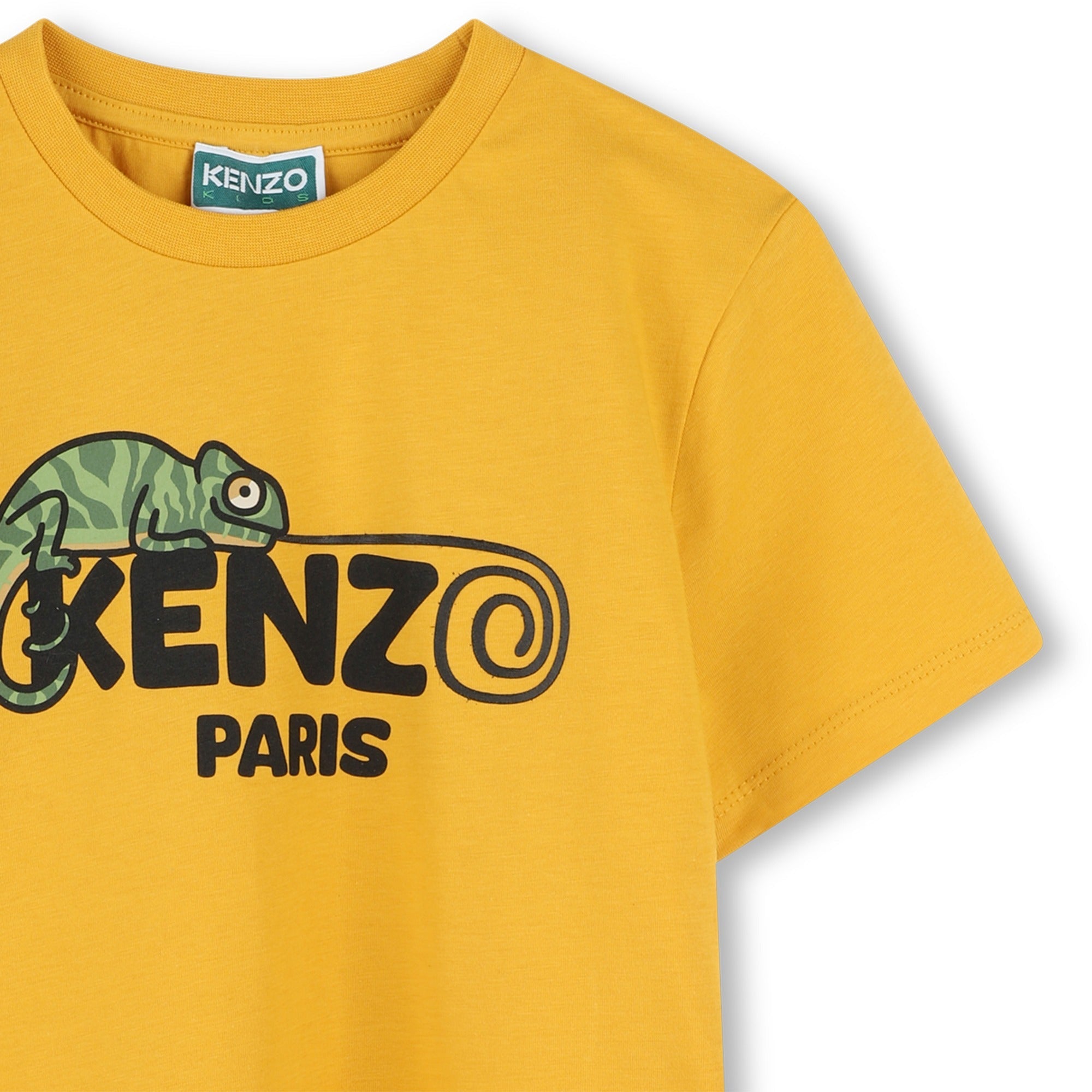 T-shirt imprimé siglé en coton - Jaune Antique
