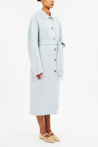 Manteau long Lisbeth ceinturé en laine - Slate